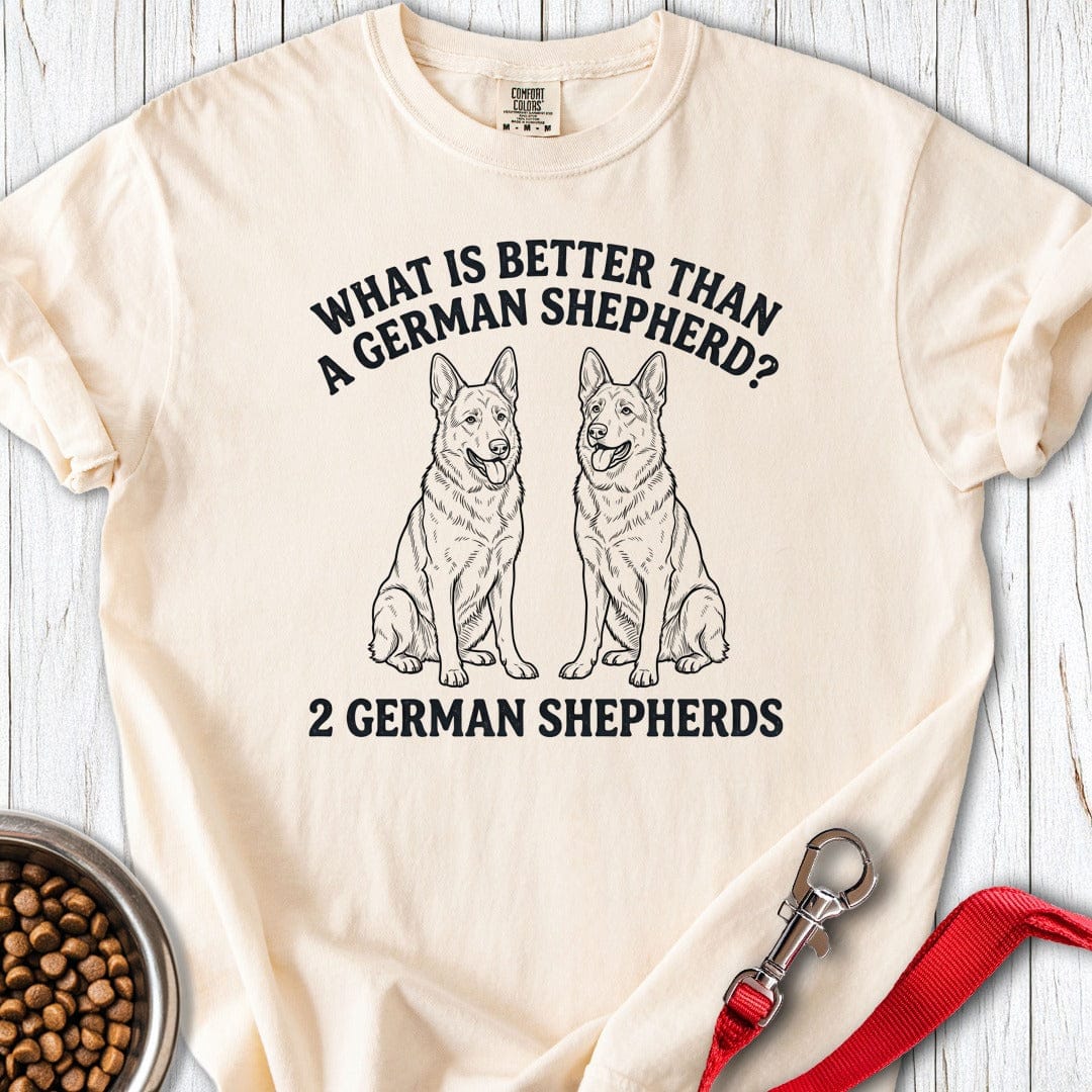 2 German Shepherds Premium Tee Ivory