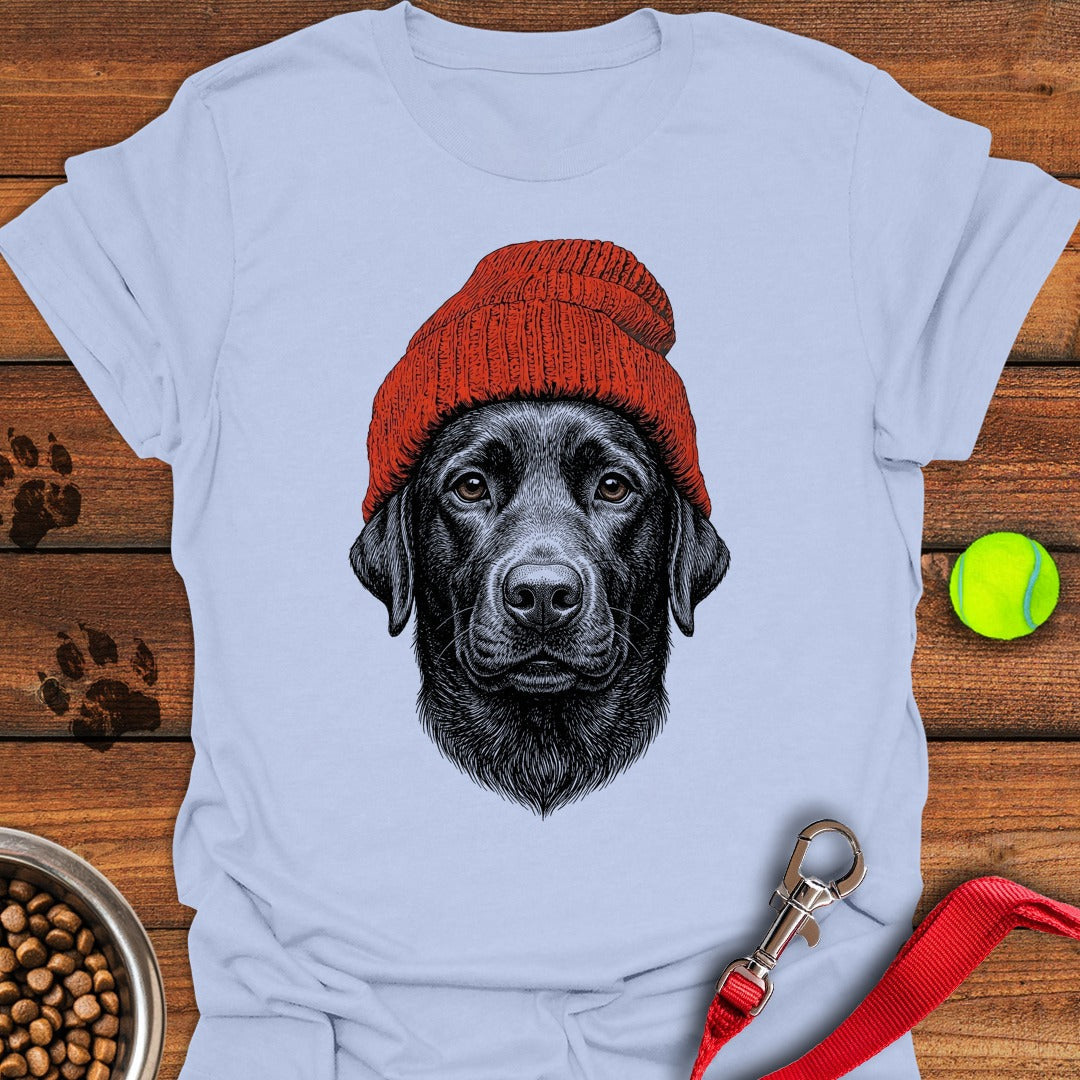 Black Lab Beanie Light Blue
