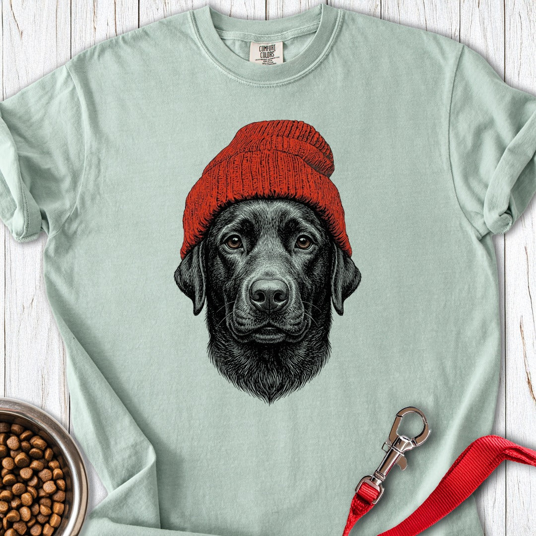 Black Labrador Beanie Premium Tee Bay