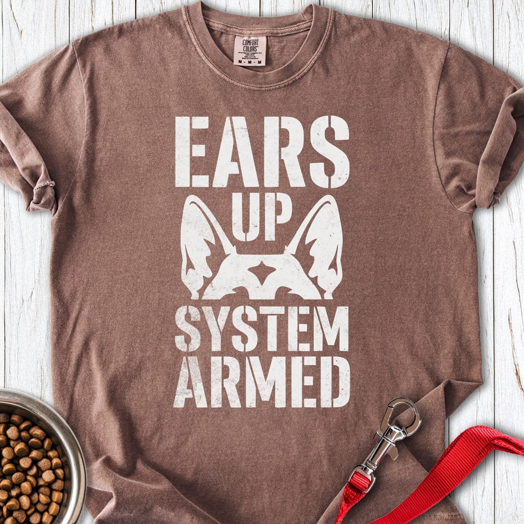 German Shepherd Armed Premium Tee Espresso