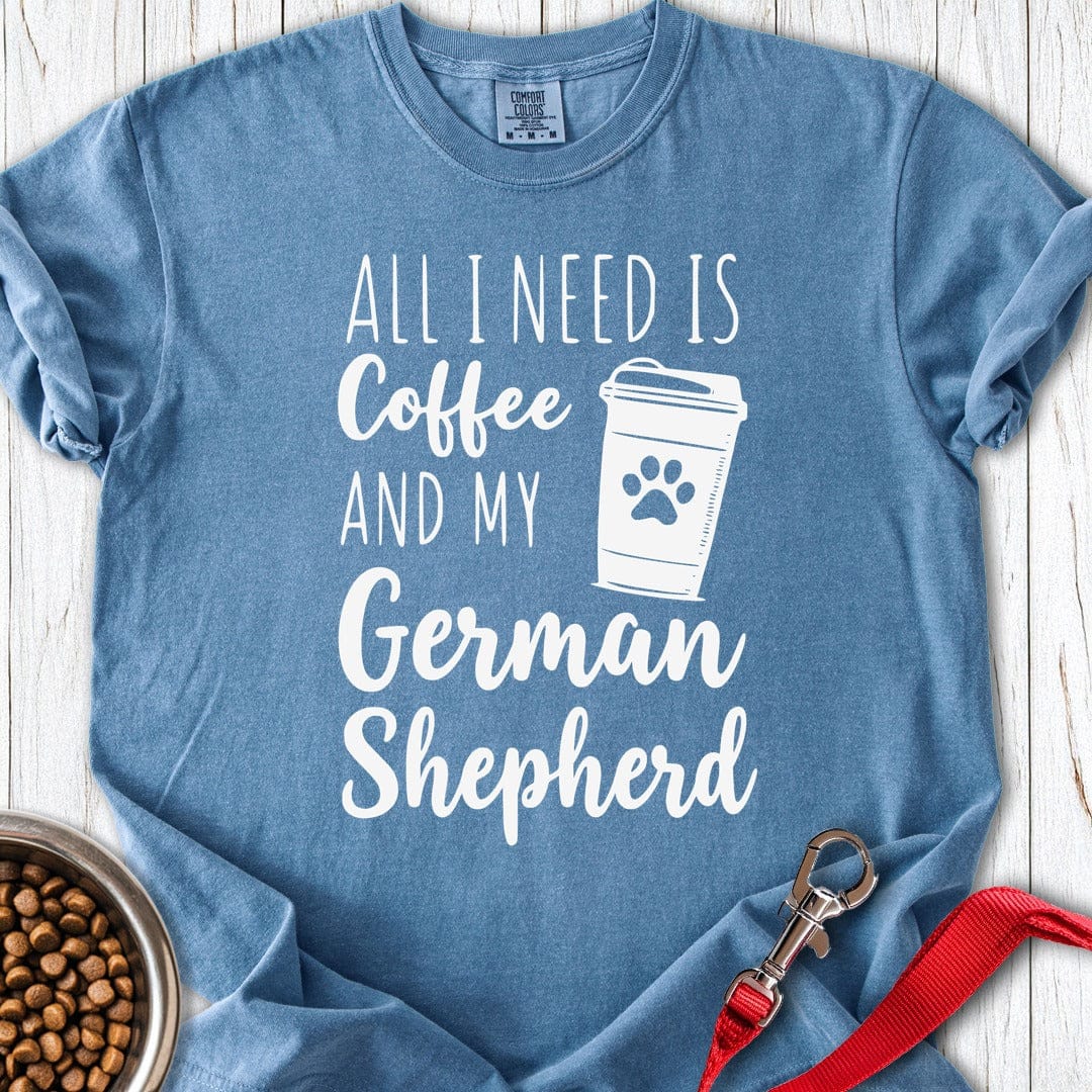 German Shepherd Coffee Premium Tee Blue Jean