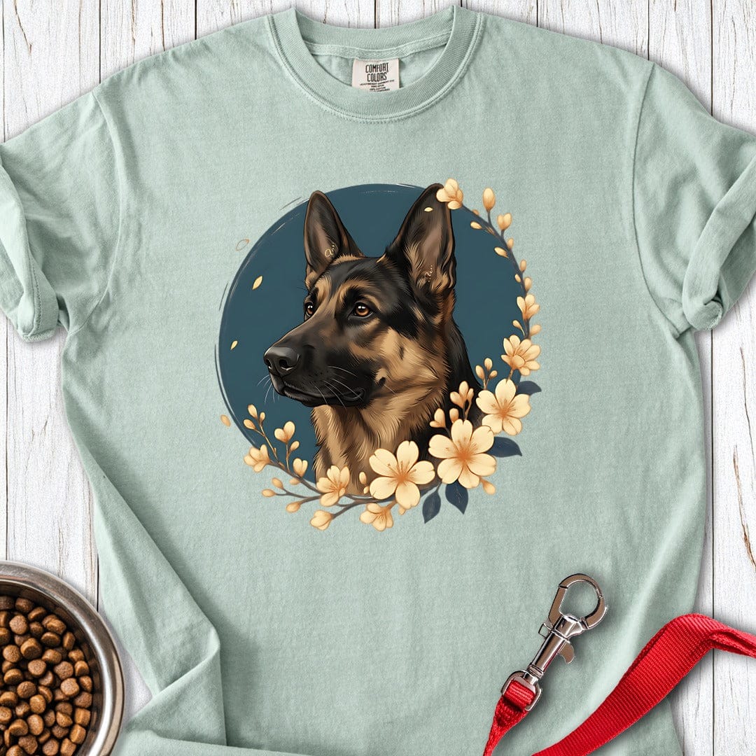 German Shepherd Flowers Premium Tee Bay