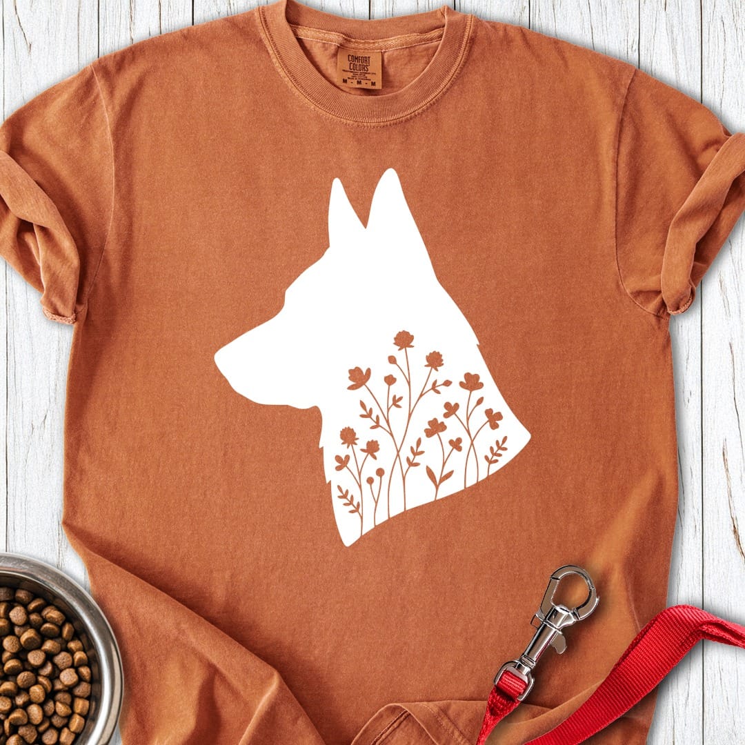 German Shepherd Flowers Premium Tee Yam