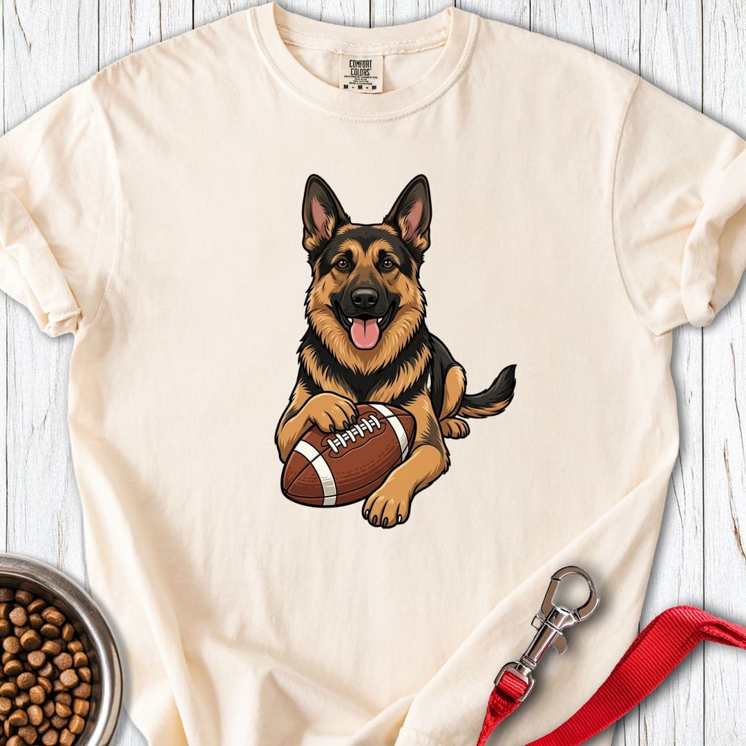 German Shepherd Football Premium Tee Ivory