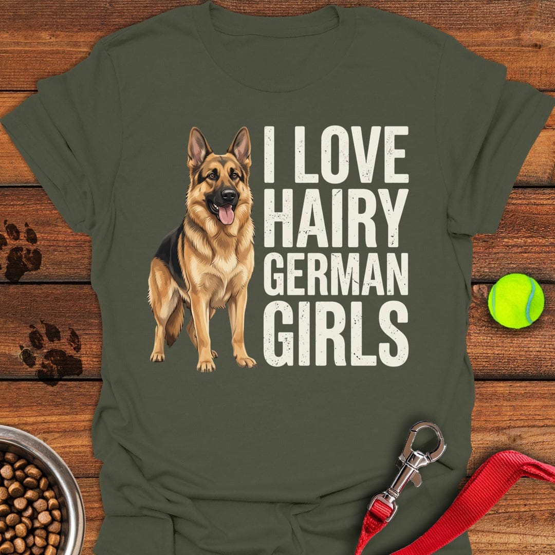 German Shepherd Hairy German Girls Military Green