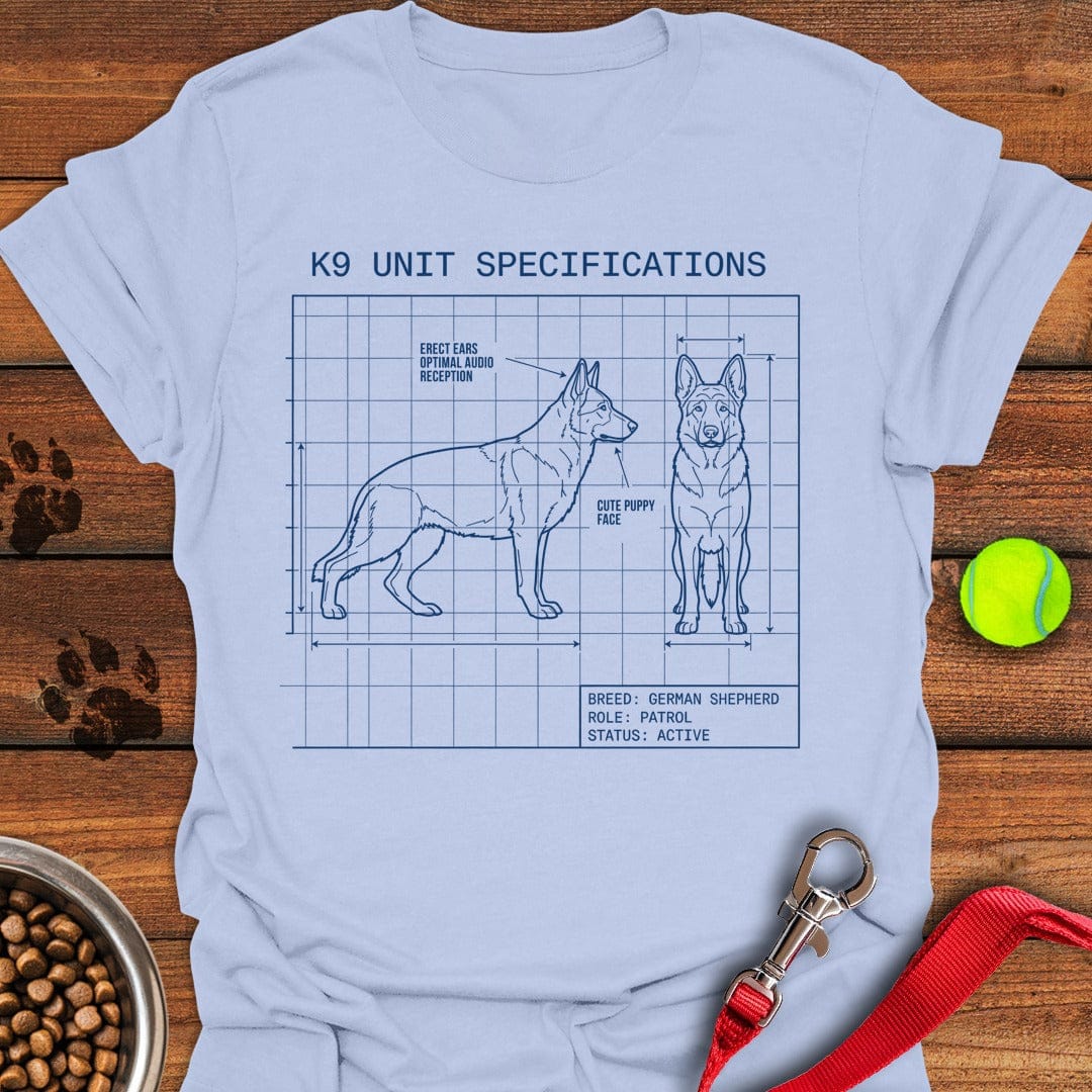 German Shepherd K9 Blue Print Light Blue