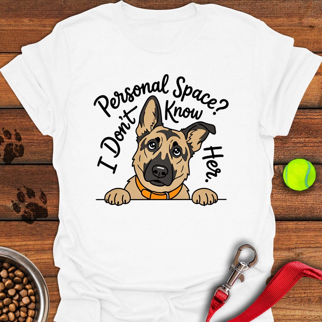 German Shepherd Personal Space White
