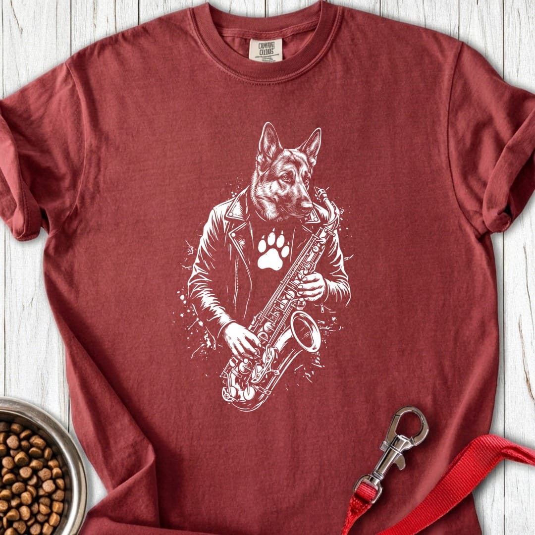German Shepherd Saxophone Brick