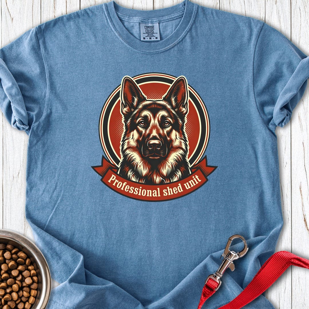 German Shepherd Shed Unit Premium Tee Blue Jean