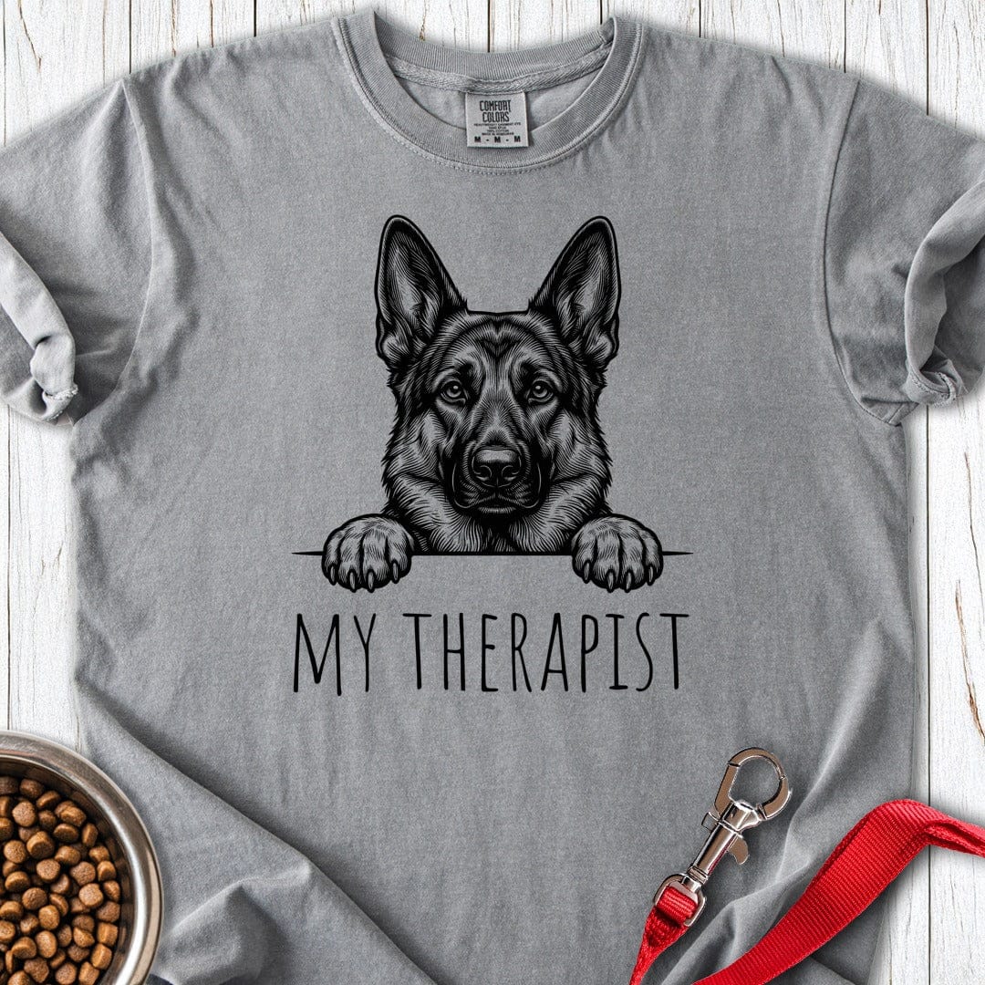 German Shepherd Therapist Premium Tee Grey