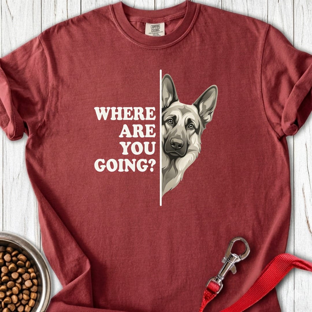 German Shepherd Where Are You Going? Premium Tee Brick