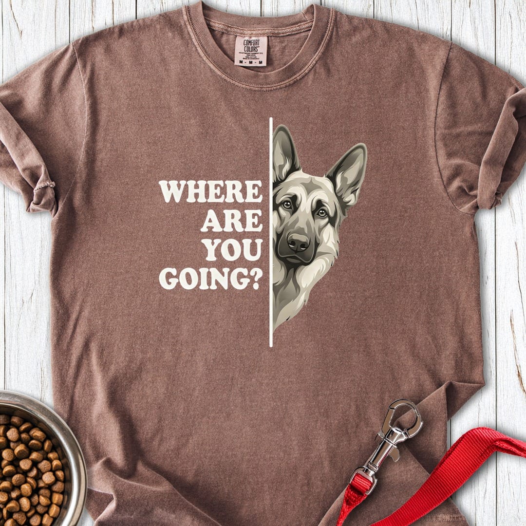 German Shepherd Where Are You Going? Premium Tee Espresso
