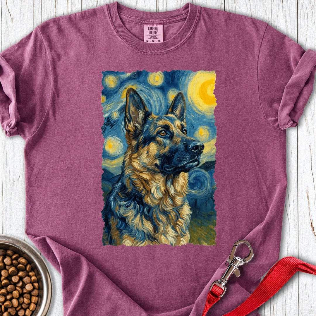 German Shepherd van Gogh Premium Tee Berry