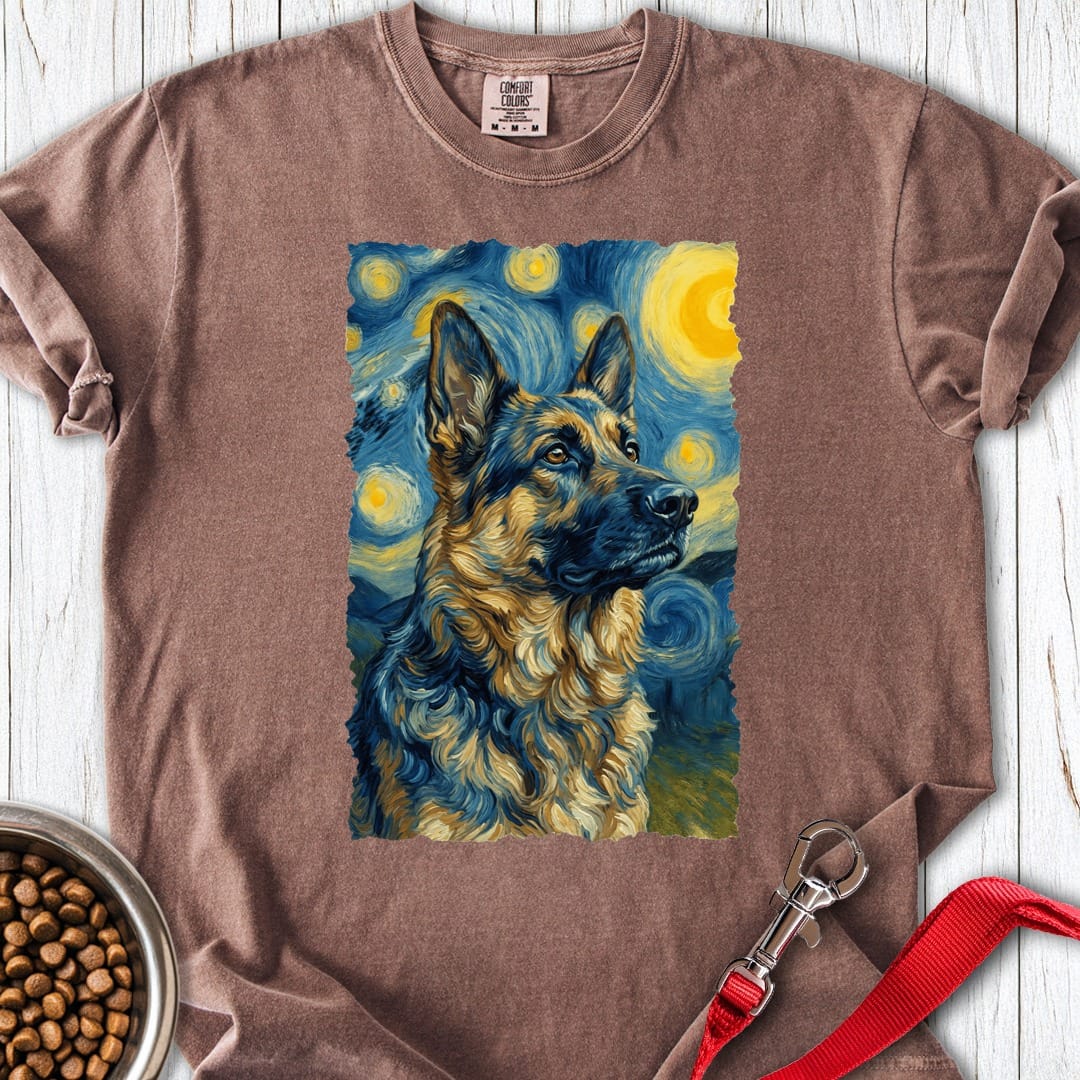 German Shepherd van Gogh Premium Tee Espresso