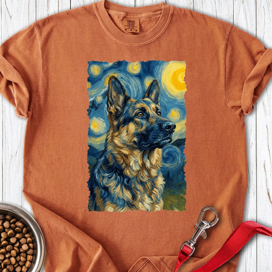 German Shepherd van Gogh Premium Tee Yam