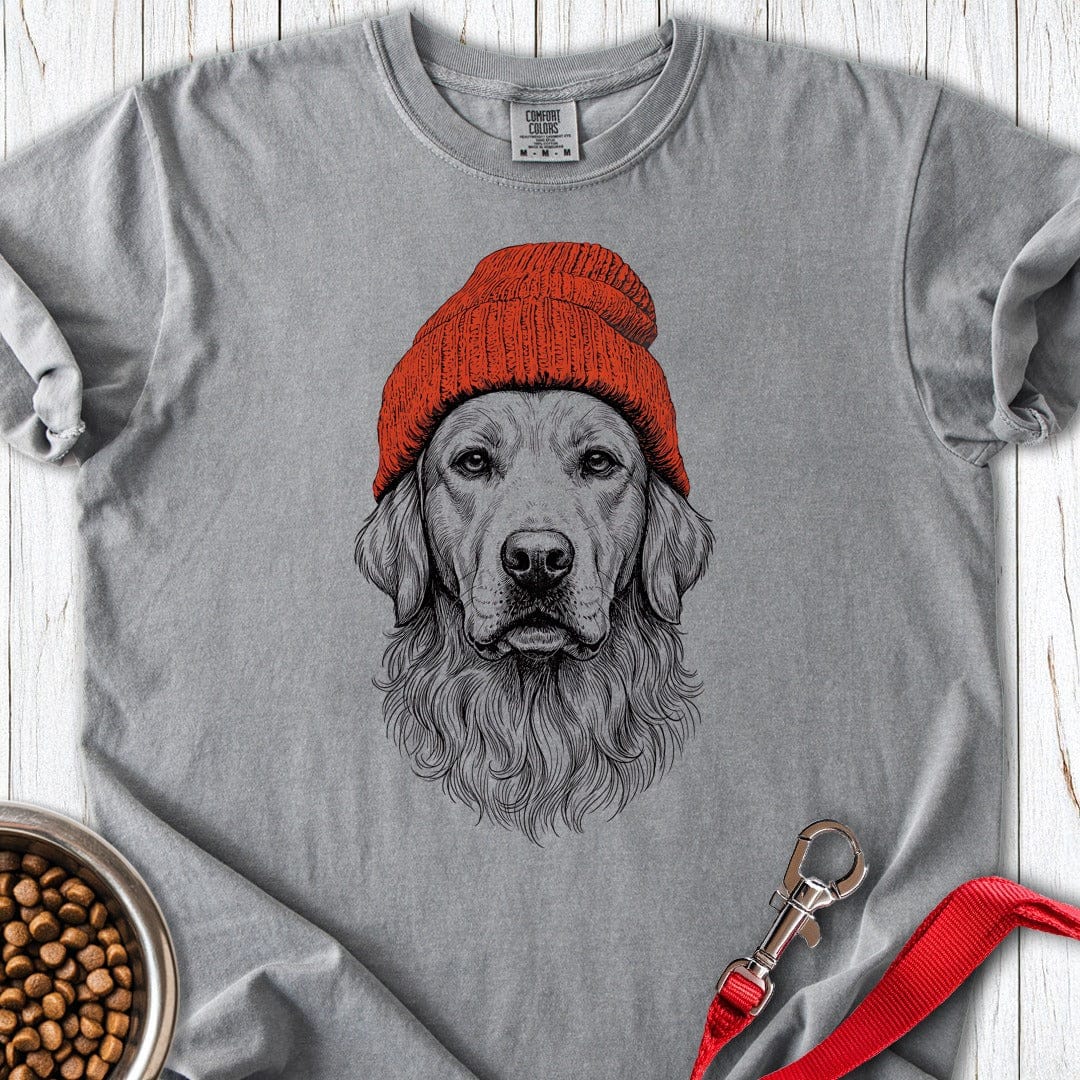 Golden Retriever Beanie Premium Tee Grey