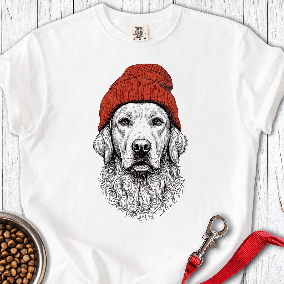 Golden Retriever Beanie Premium Tee White