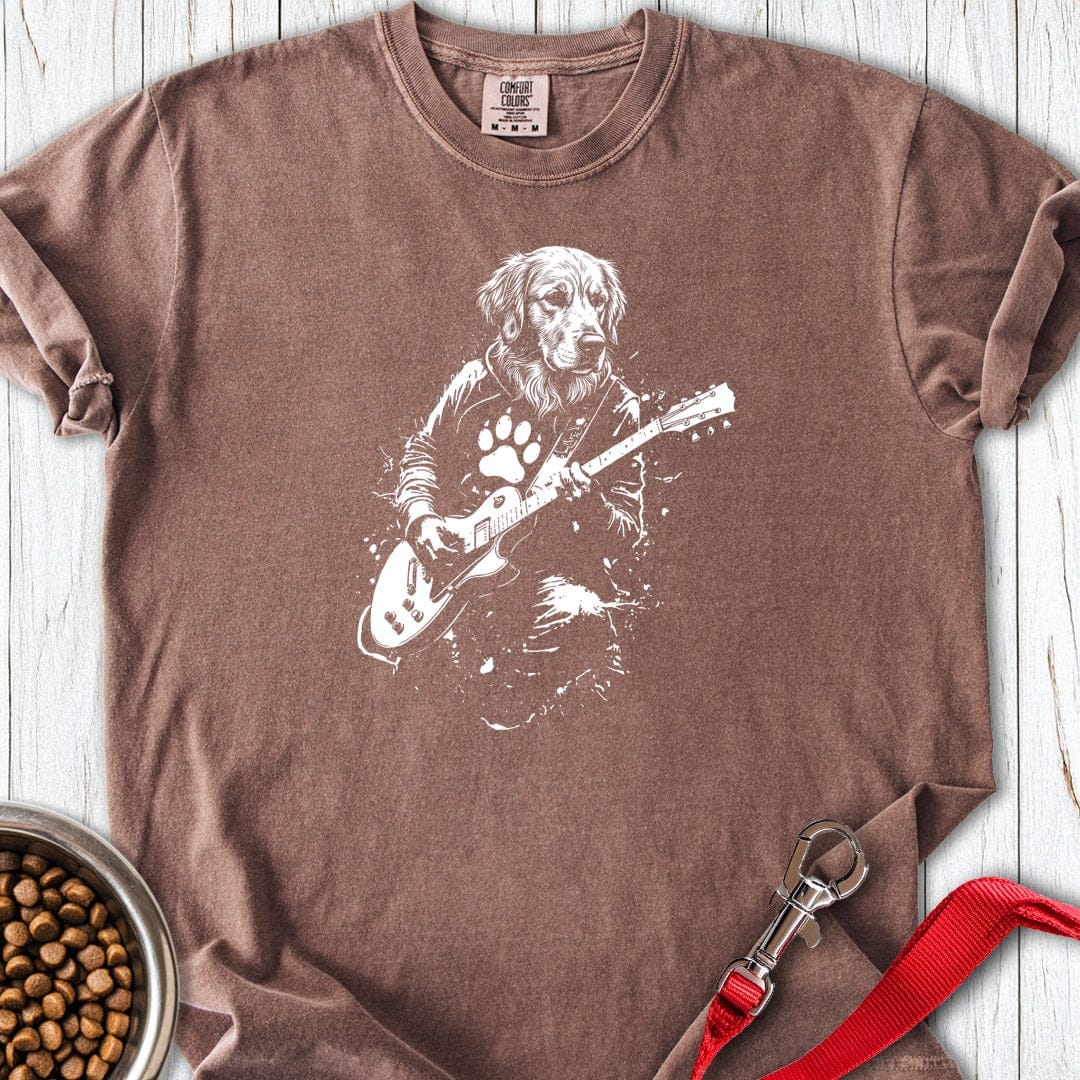Golden Retriever Guitar Premium Tee Espresso