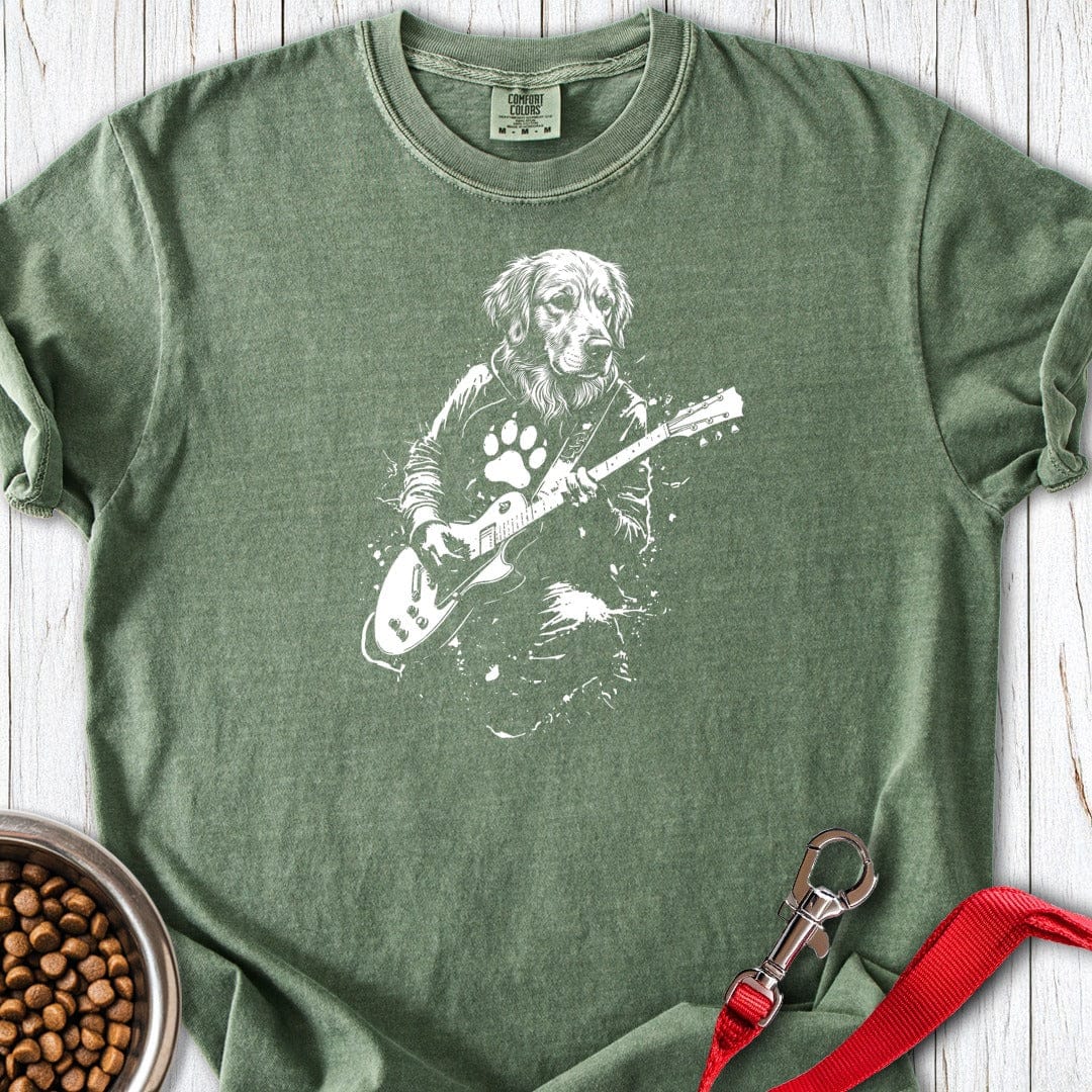Golden Retriever Guitar Premium Tee Moss