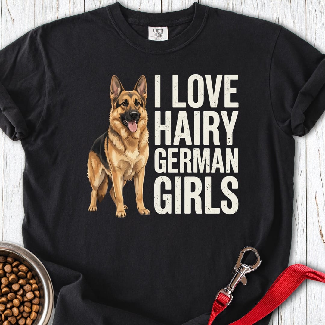 Hairy German Shepherd Premium Tee Black