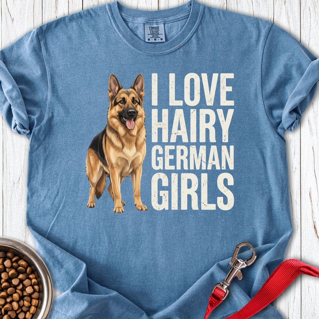 Hairy German Shepherd Premium Tee Blue Jean