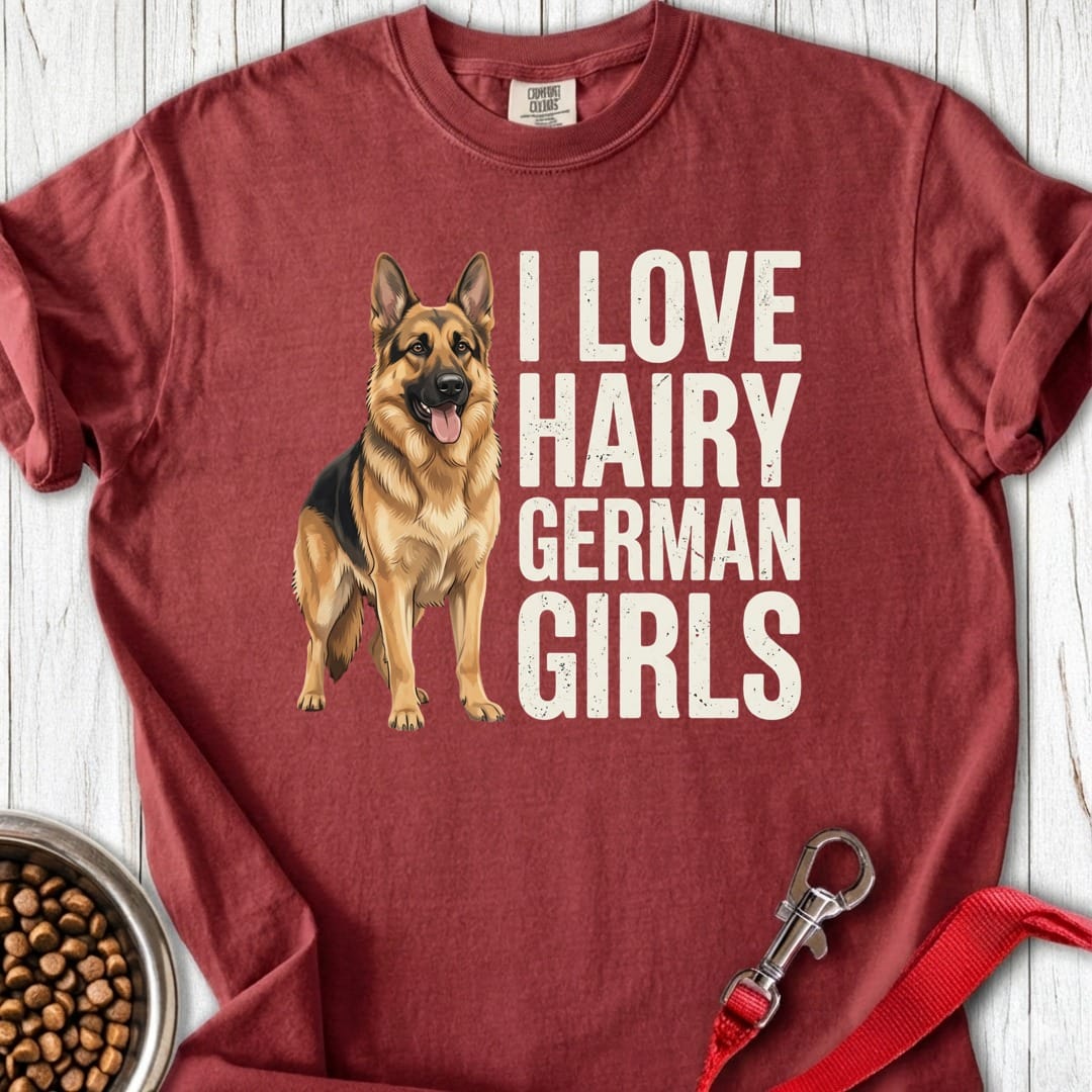 Hairy German Shepherd Premium Tee Brick