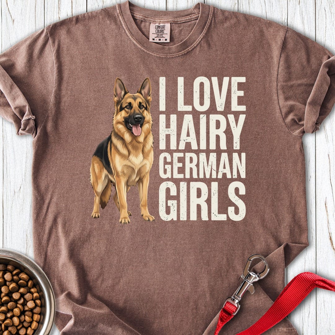 Hairy German Shepherd Premium Tee Espresso