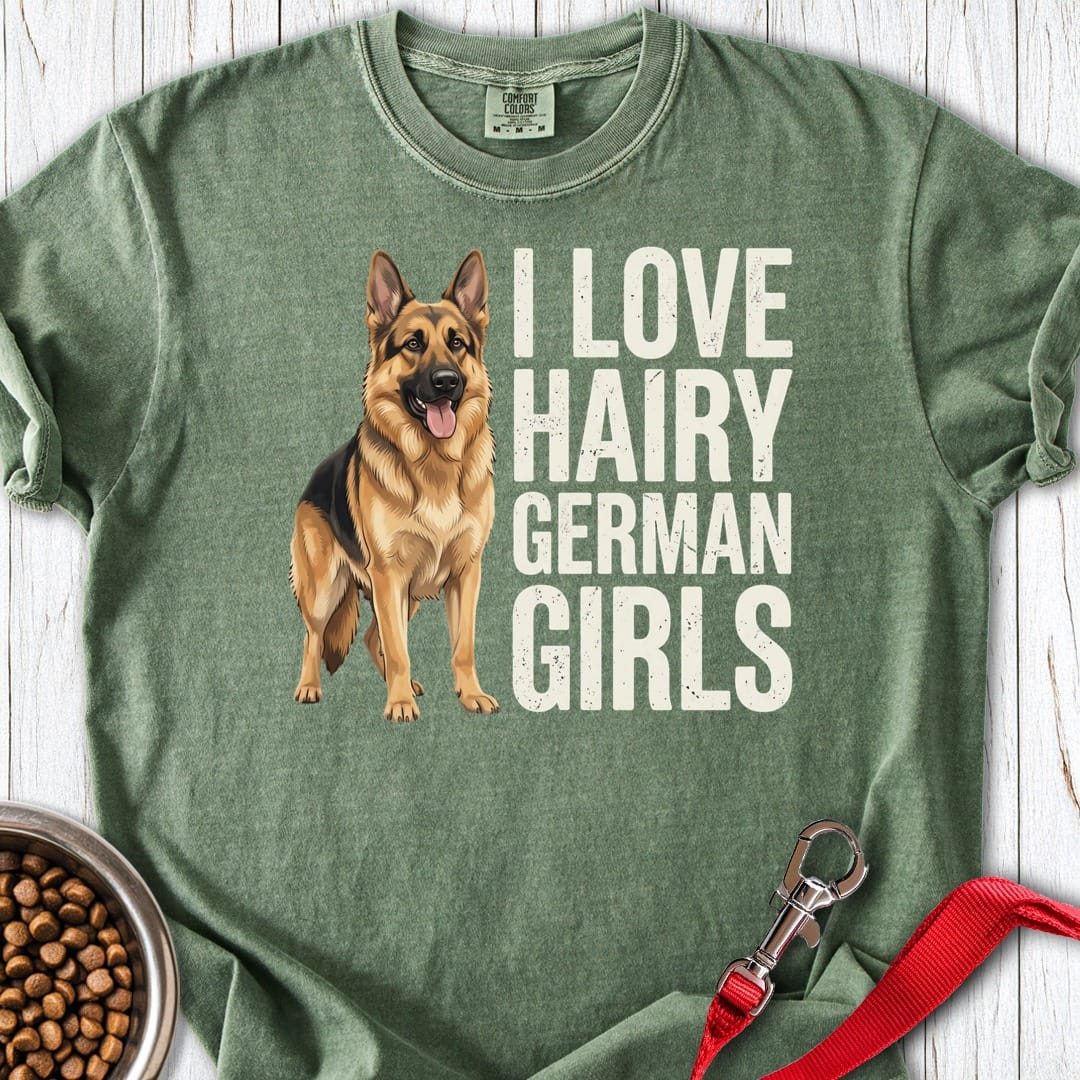 Hairy German Shepherd Premium Tee Moss