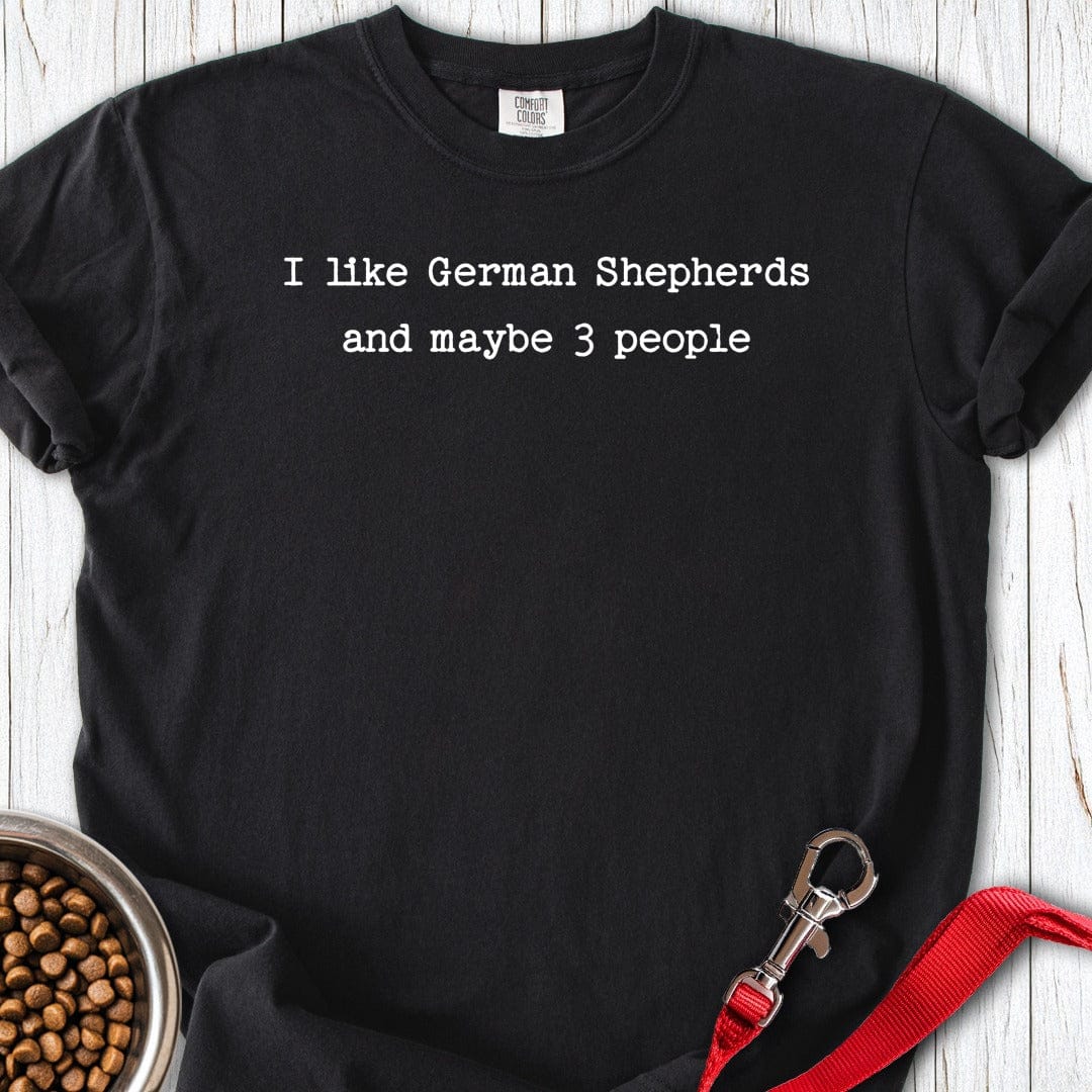 I Like German Shepherds Premium Tee Black