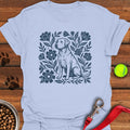 Labrador Retriever Linocut Light Blue