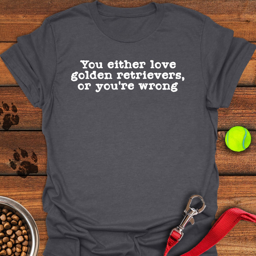 Love Golden Retrievers Dark Heather
