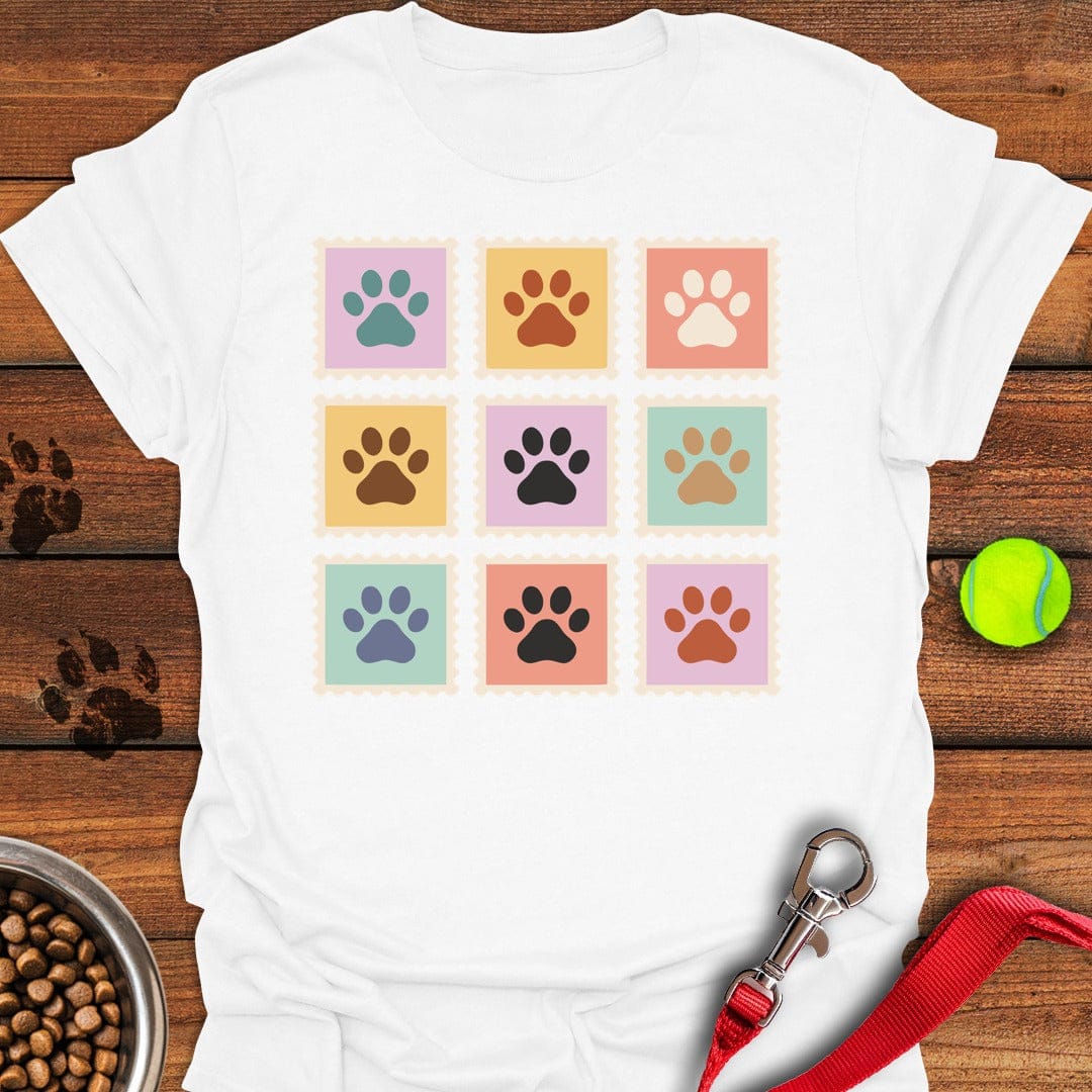 Pastel Paw Print Stamps White