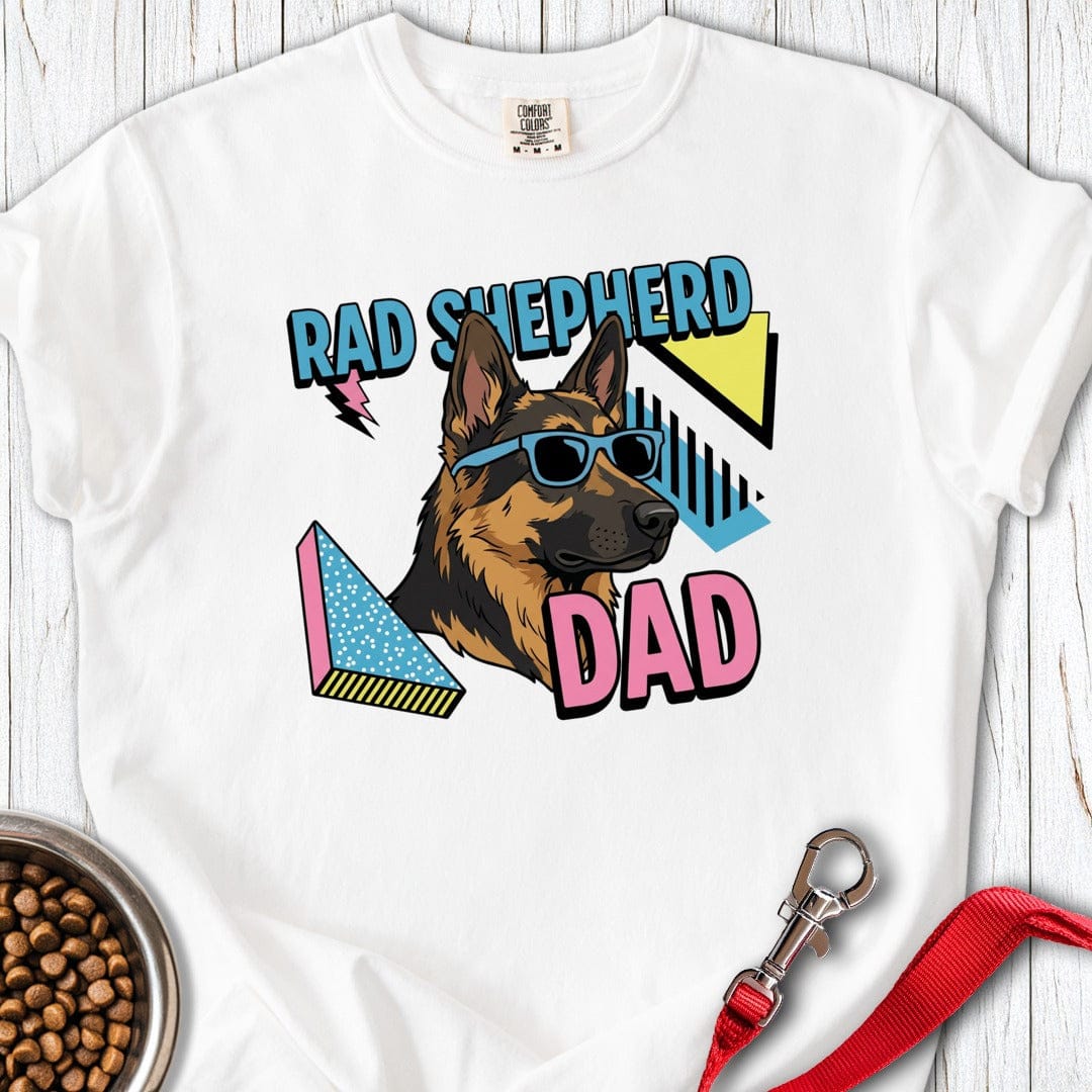 Rad 90's German Shepherd Dad Premium Tee White